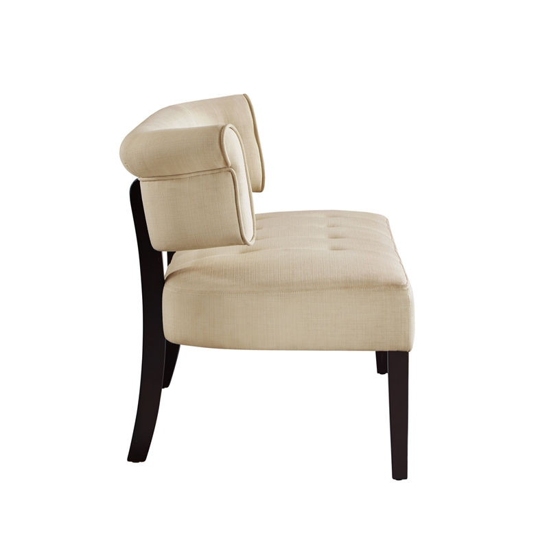 Addilynn Rectangular Bench Beige Linen Upholstered Button Tufted
