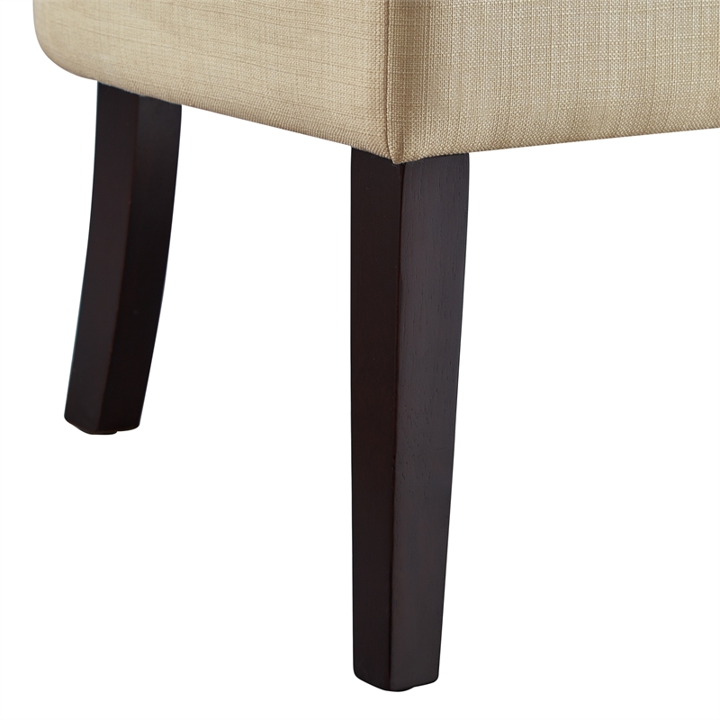 Addilynn Rectangular Bench Beige Linen Upholstered Button Tufted