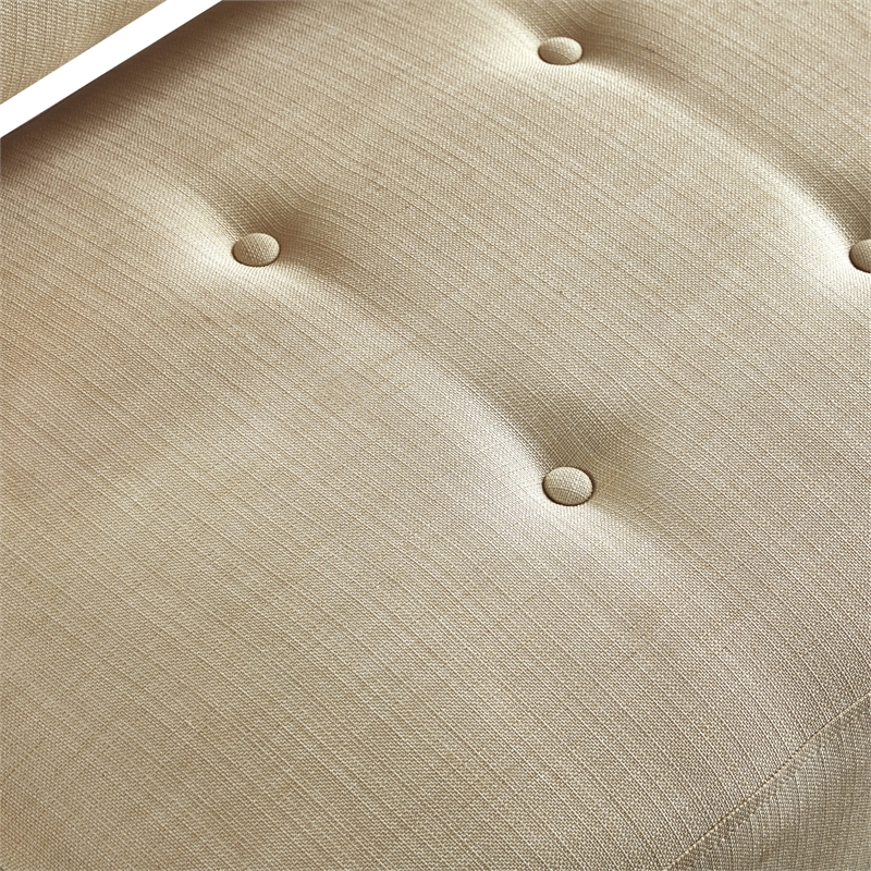 Addilynn Rectangular Bench Beige Linen Upholstered Button Tufted