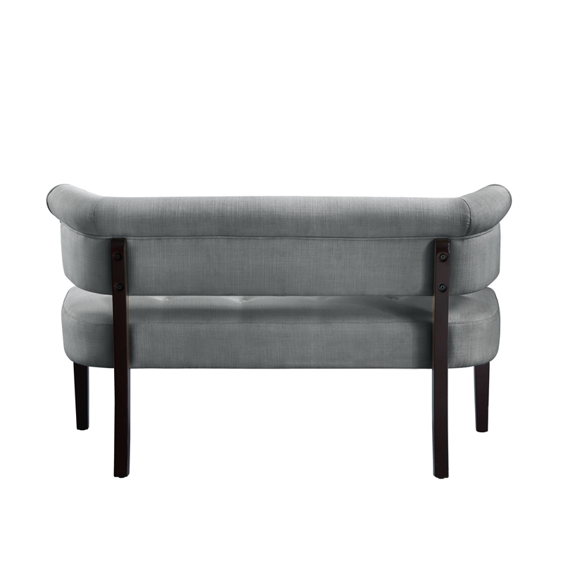 Addilynn Rectangular Bench Light Gray Linen Upholstered Button Tufted