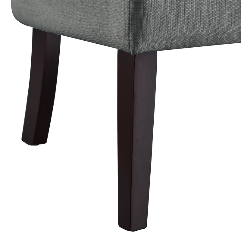Addilynn Rectangular Bench Light Gray Linen Upholstered Button Tufted