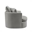 Kaelynn Accent Chair Gray Linen Upholstered 1 Back Pillow and 2 Toss Pillows