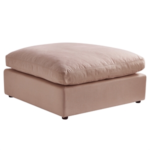 Kaelynn Ottoman Pink Linen Upholstered