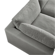 Kaelynn Sofa Grey Linen Upholstered 4 Seat and Ottoman