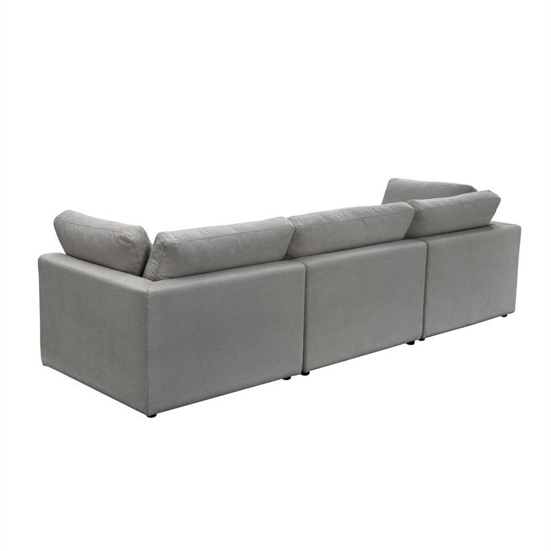 Kaelynn Sofa Gray Linen Upholstered 3-Seat