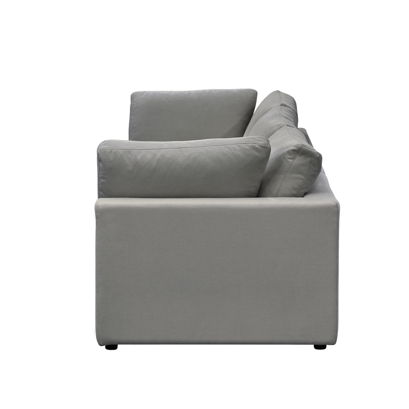 Kaelynn Sofa Gray Linen Upholstered 3-Seat