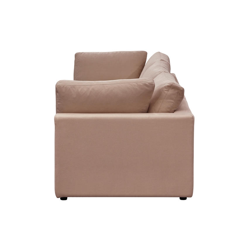 Kaelynn Sofa Pink Linen Upholstered 3-Seat