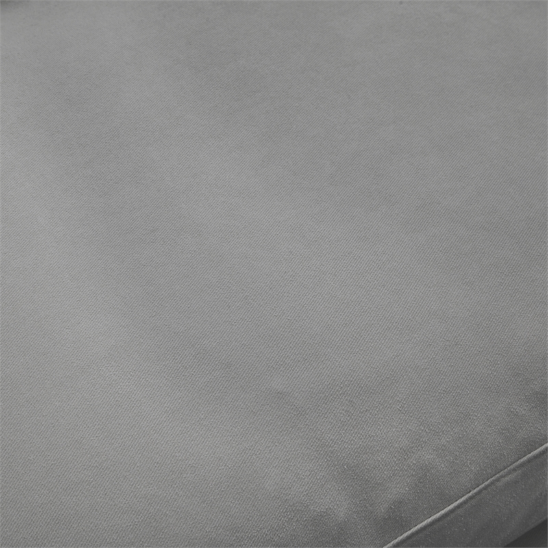 Kaelynn Corner Sofa Gray Linen Upholstered with Ottoman