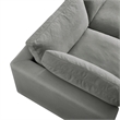 Kaelynn Corner Sofa Gray Linen Upholstered with Ottoman