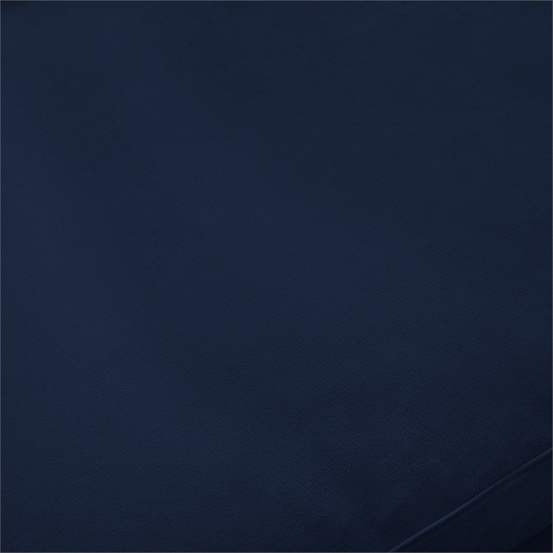 Kaelynn Corner Sofa Navy Blue Linen Upholstered with Ottoman