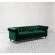 Londynn Sofa Hunter Green Velvet 93L x 33.5W x 30.3H Button Tufted Rolled Arm