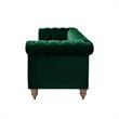 Londynn Sofa Hunter Green Velvet 93L x 33.5W x 30.3H Button Tufted Rolled Arm