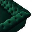 Londynn Sofa Hunter Green Velvet 93L x 33.5W x 30.3H Button Tufted Rolled Arm