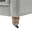 Londynn Club Chair Gray Velvet 42L x 33.5W x 30.3H Button Tufted Rolled Arm