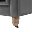 Londynn Club Chair Dark Gray Velvet 42L x 33.5W x 30.3H Button Tufted Rolled Arm