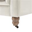 Londynn Club Chair Beige Velvet 42L x 33.5W x 30.3H Button Tufted Rolled Arm