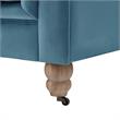 Londynn Club Chair Teal Blue Velvet 42L x 33.5W x 30.3H Button Tufted Rolled Arm
