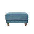 Londynn Cocktail Ottoman Teal Blue Velvet 36L x 25W x 20H Button Tufted