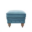 Londynn Cocktail Ottoman Teal Blue Velvet 36L x 25W x 20H Button Tufted