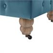 Londynn Cocktail Ottoman Teal Blue Velvet 36L x 25W x 20H Button Tufted