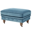 Londynn Cocktail Ottoman Teal Blue Velvet 36L x 25W x 20H Button Tufted