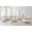 Londynn Cocktail Ottoman Beige Velvet 36L x 25W x 20H Button Tufted