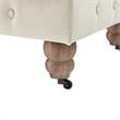 Londynn Cocktail Ottoman Beige Velvet 36L x 25W x 20H Button Tufted
