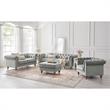 Londynn Cocktail Ottoman Gray Velvet 36L x 25W x 20H Button Tufted