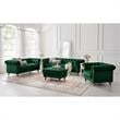 Londynn Cocktail Ottoman Hunter Green Velvet 36L x 25W x 20H Button Tufted