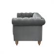 Londynn Loveseat Dark Grey Velvet 71L x 33.5W x 30.3H Button Tufted Rolled Arm
