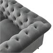 Londynn Loveseat Dark Grey Velvet 71L x 33.5W x 30.3H Button Tufted Rolled Arm