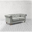 Londynn Loveseat Grey Velvet 71L x 33.5W x 30.3H Button Tufted Rolled Arm