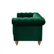 Londynn Loveseat Green Velvet 71L x 33.5W x 30.3H Button Tufted Rolled Arm