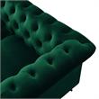 Londynn Loveseat Green Velvet 71L x 33.5W x 30.3H Button Tufted Rolled Arm