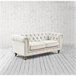 Londynn Loveseat Beige Velvet 71L x 33.5W x 30.3H Button Tufted Rolled Arm