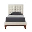 Blake Beds Beige Linen Twin Button Tufted