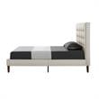 Blake Beds Beige Linen Twin Button Tufted