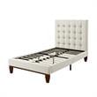 Blake Beds Beige Linen Twin Button Tufted