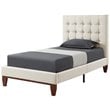 Blake Beds Beige Linen Twin Button Tufted