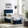 Tristan Beds Navy Velvet Twin Nailhead Trim