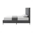 Tristan Beds Gray Velvet Twin Nailhead Trim