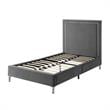 Tristan Beds Gray Velvet Twin Nailhead Trim