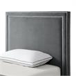 Tristan Beds Gray Velvet Twin Nailhead Trim