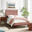 Blake Beds Blush Velvet Twin Button Tufted