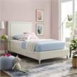 Tristan Beds White Leather PU Twin Nailhead Trim