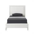 Tristan Beds White Leather PU Twin Nailhead Trim