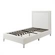 Tristan Beds White Leather PU Twin Nailhead Trim