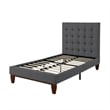 Blake Beds Light Grey Linen Twin Button Tufted