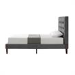 Blake Beds Gray Velvet Twin Button Tufted