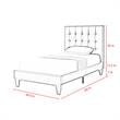 Blake Beds Gray Velvet Twin Button Tufted